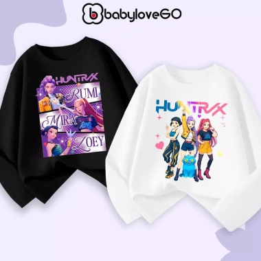 Áo thun dài tay HUNTR/X Hottrend cho bé gái 1-10 tuổi cotton BabyloveGO in hình KPOP Demon Hunters giảm giá 156k