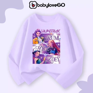 Áo thun dài tay HUNTR/X Hottrend cho bé gái 1-10 tuổi cotton BabyloveGO in hình KPOP Demon Hunters giảm giá 156k