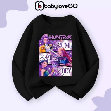 Áo thun dài tay HUNTR/X Hottrend cho bé gái 1-10 tuổi cotton BabyloveGO in hình KPOP Demon Hunters giảm giá 156k