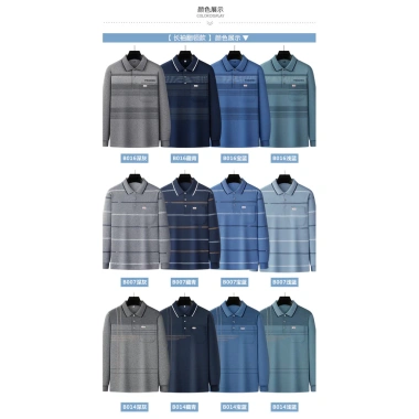 Áo thun dài tay nam trung niên polo cổ bẻ cotton, mùa xuân thu - giá tốt CXCL
