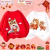 Áo Thun Dài Tay Tết Bính Ngọ Múa Lân 2.026 cho Bé Trai, Bé Gái, Vải Cotton, CIUCIU KID