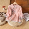 Áo thun dân tộc mùa hè 2.025 - Vải lanh cotton tay ¾, phong cách trẻ, chỉ 187k 3