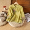 Áo thun dân tộc mùa hè 2.025 - Vải lanh cotton tay ¾, phong cách trẻ, chỉ 187k 9