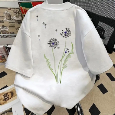 Áo thun dáng rộng thoáng khí cotton nguyên chất in hình phố cao cấp, phù hợp học sinh, giá chỉ 215.393₫