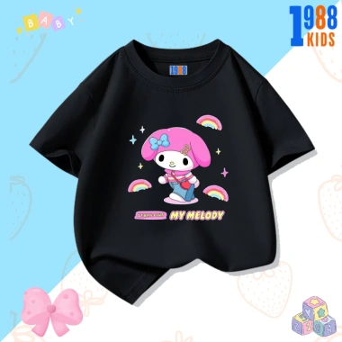 Áo thun đen bé gái in hình Korumi Mylody đáng yêu size 15‑40kg giảm giá 90k 2