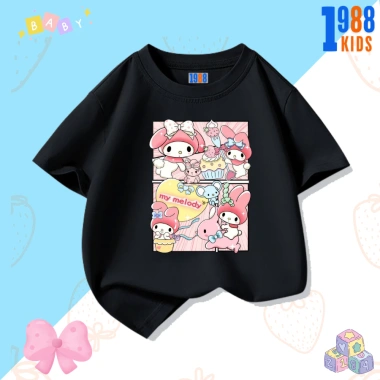 Áo thun đen bé gái in hình Korumi Mylody đáng yêu size 15‑40kg giảm giá 90k 7