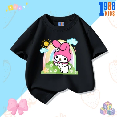 Áo thun đen bé gái in hình Korumi Mylody đáng yêu size 15‑40kg giảm giá 90k 8