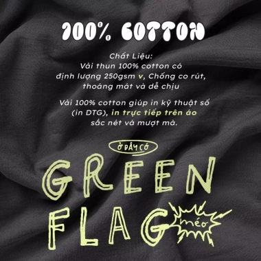 Áo Thun Đen Nam Nữ Green Flag Loose 100% Cotton Form Rộng - Giá chỉ 379.000₫ 6 Áo Thun Đen Nam Nữ Green Flag Loose 100% Cotton Form Rộng - Giá chỉ 379.000₫ 6