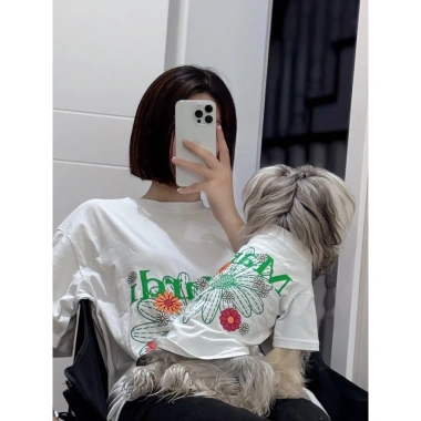 Áo thun đôi chủ & thú cưng 100% cotton mùa hè thoáng mát, họa tiết 2 màu cho chó và mèo - Giá ưu đãi 445.553₫