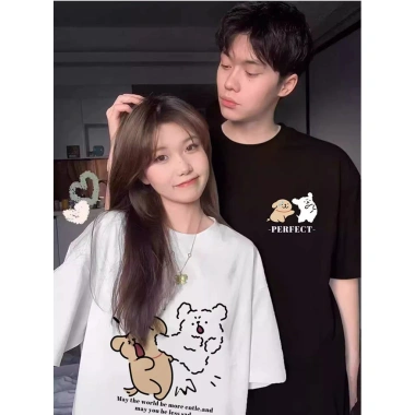 Áo thun đôi nam nữ tình nhân - trẻ trung, thời thượng - RTOML - giá 69.000₫