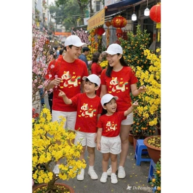 Áo Thun Đón Tết 2.026 Gia Đình In Sắc Nét - Cotton Mềm Mát Giá 102.000 VND 3