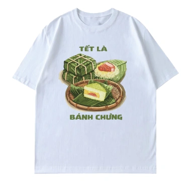 Áo Thun Form Rộng Peinn Collection Tết 26 In Mặt Trước Bánh Chưng Cotton Mềm Mịn 4