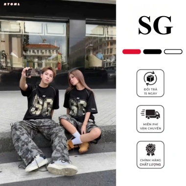 Áo thun form rộng unisex chữ SG streetwear Sài Gòn, local brand cá tính - chỉ 69.000đ RTOML