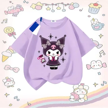 Áo Thun Gái Hàng Đầu Mùa Hè 100% Cotton Thoáng Khí Dáng Rộng Cổ Tròn In Thỏ Nhỏ Hoa Đơn Giá Ưu Đãi 85.999 VND