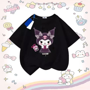 Áo Thun Gái Hàng Đầu Mùa Hè 100% Cotton Thoáng Khí Dáng Rộng Cổ Tròn In Thỏ Nhỏ Hoa Đơn Giá Ưu Đãi 85.999 VND