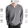 Áo thun gân tăm nam dài tay cổ tròn TOMIJUN co giãn 4 chiều unisex trẻ trung năng động
