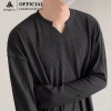 Áo thun gân tăm nam dài tay cổ tròn TOMIJUN co giãn 4 chiều unisex trẻ trung năng động 7