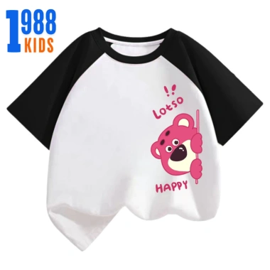 Áo Thun Gấu Dâu Bé Gái Cotton Thoáng Mát In Hình Lotso 15-40kg TE150 Giá 90.000
