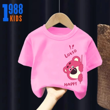 Áo Thun Gấu Dâu Bé Gái Cotton Thoáng Mát In Hình Lotso 15-40kg TE150 Giá 90.000