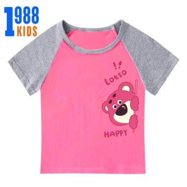 Áo Thun Gấu Dâu Bé Gái Cotton Thoáng Mát In Hình Lotso 15-40kg TE150 Giá 90.000