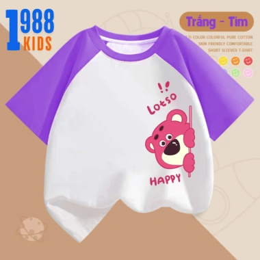 Áo Thun Gấu Dâu Bé Gái Cotton Thoáng Mát In Hình Lotso 15-40kg TE150 Giá 90.000