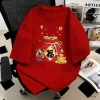 Áo thun gia đình 100% cotton RANZIHUI dáng rộng cổ tròn Tết Nguyên Đán 2.026 cha mẹ và con 6