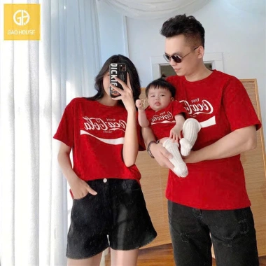 Áo thun gia đình CocaCola cotton, đủ màu, size 100kg, giảm giá 47.000đ