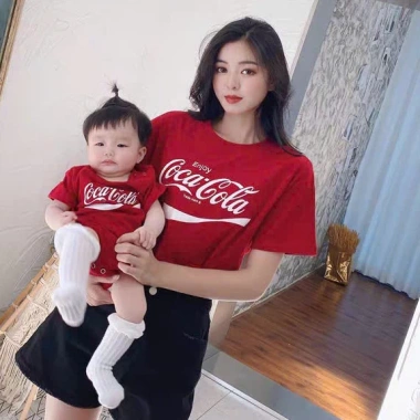 Áo thun gia đình CocaCola cotton, đủ màu, size 100kg, giảm giá 47.000đ 3
