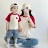 Áo thun gia đình FOM rộng bé phối đỏ, logo ngựa, bờm xanh cute - 169k 3