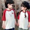 Áo thun gia đình FOM rộng bé phối đỏ, logo ngựa, bờm xanh cute - 169k 4