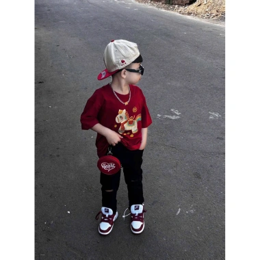 Áo thun gia đình ngựa đồng xu vàng cho bé - áo phông mùa hè unisex trẻ em, phong cách kid genz, giá 126.000₫ 5
