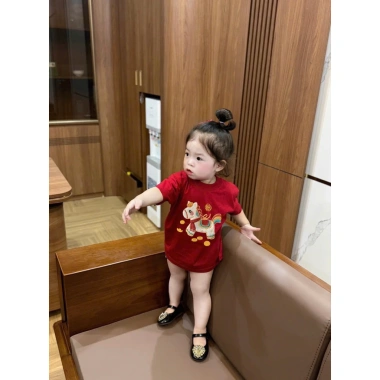 Áo thun gia đình ngựa đồng xu vàng cho bé - áo phông mùa hè unisex trẻ em, phong cách kid genz, giá 126.000₫ 8