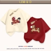 Áo thun gia đình Tết 2.026 in ngựa nâu đỏ cotton 4C LEO&D size 9-90kg giá 117.000đ