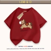 Áo thun gia đình Tết 2.026 in ngựa nâu đỏ cotton 4C LEO&D size 9-90kg giá 117.000đ 2