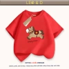 Áo thun gia đình Tết 2.026 in ngựa nâu đỏ cotton 4C LEO&D size 9-90kg giá 117.000đ 3