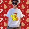 Áo thun Giáng sinh Happy Christmas Pikachu trẻ em cotton mềm giảm giá 22% 5