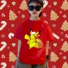 Áo thun Giáng sinh Happy Christmas Pikachu trẻ em cotton mềm giảm giá 22% 10