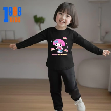 Áo thun giữ nhiệt dài tay thu đông cho bé gái Kuromi Mylody size 15‑38kg đồ ấm giảm giá 96.000 VNĐ