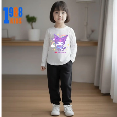 Áo thun giữ nhiệt dài tay thu đông cho bé gái Kuromi Mylody size 15‑38kg đồ ấm giảm giá 96.000 VNĐ