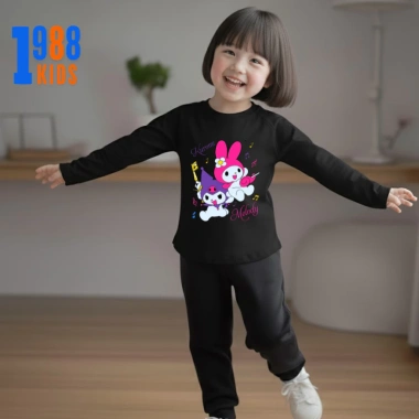 Áo thun giữ nhiệt dài tay thu đông cho bé gái Kuromi Mylody size 15‑38kg đồ ấm giảm giá 96.000 VNĐ