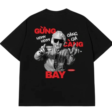 Áo thun Gừng Càng Già Càng Bay Oversize 250GSM 100% Cotton - Vui Tươi 176k