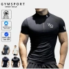 Áo Thun Gym Nam Cổ Trụ Ngắn Tay Form Ôm Body, Vải Thun Lạnh Co Dãn, Thể Thao, Giá Ưu Đãi 199k