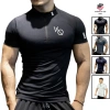 Áo Thun Gym Nam Cổ Trụ Ngắn Tay Form Ôm Body, Vải Thun Lạnh Co Dãn, Thể Thao, Giá Ưu Đãi 199k 9