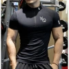 Áo Thun Gym Nam Cổ Trụ Ngắn Tay Form Ôm Body, Vải Thun Lạnh Co Dãn, Thể Thao, Giá Ưu Đãi 199k 10