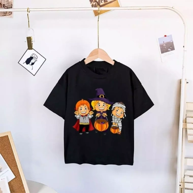 Áo thun Halloween cho trẻ em, nữ cổ ngắn, nam cổ tròn - Giảm giá 23% chỉ 143.332₫