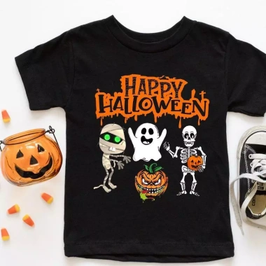 Áo thun Halloween cho trẻ em, nữ cổ ngắn, nam cổ tròn - Giảm giá 23% chỉ 143.332₫