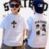 Áo thun HipHop trẻ em in bông ngoại cỡ, 8 màu, ngắn tay - OOTD đường phố Mỹ 2
