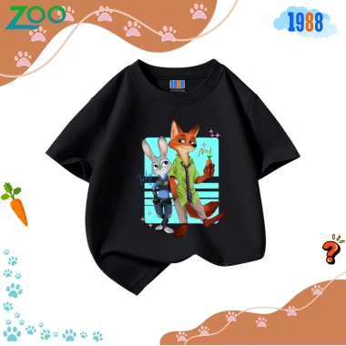 Áo thun hottrend Zootopia 2 cho bé trai, bé gái - màu đen, cam, cổ tròn, cotton co giãn 4 chiều, giá 90k 3 Áo thun hottrend Zootopia 2 cho bé trai, bé gái - màu đen, cam, cổ tròn, cotton co giãn 4 chiều, giá 90k 3