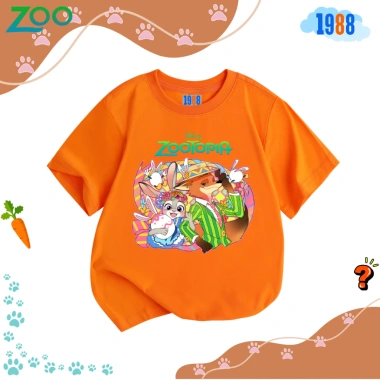 Áo thun hottrend Zootopia 2 cho bé trai, bé gái - màu đen, cam, cổ tròn, cotton co giãn 4 chiều, giá 90k 8 Áo thun hottrend Zootopia 2 cho bé trai, bé gái - màu đen, cam, cổ tròn, cotton co giãn 4 chiều, giá 90k 8