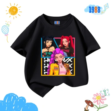 Áo thun Huntrix KPop Demon Hunters cực đáng yêu cho bé gái, nhiều màu, size 15-38kg, mã Hun01 2